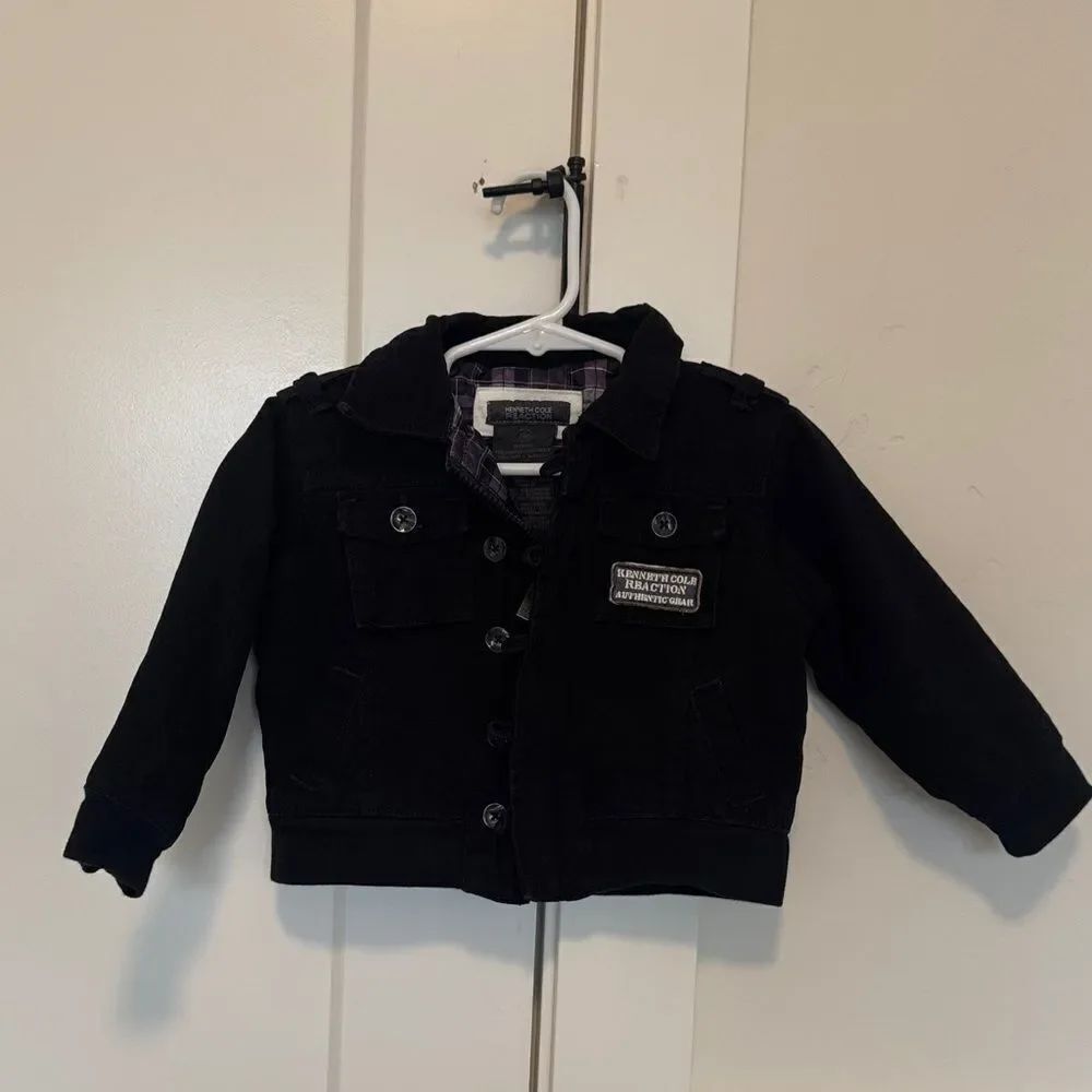 Kenneth Cole Reaction Baby Black Cotton Jean Jacket Size 24 Months Chic Casual
